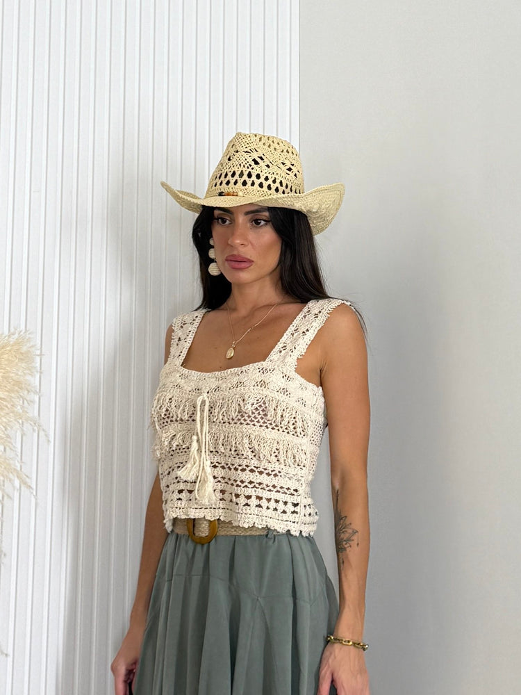 Top Macramè Nude