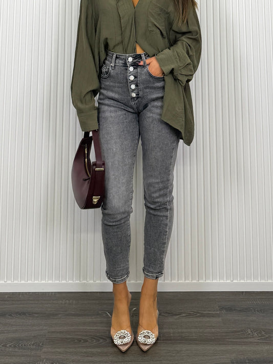 Jeans Grey Strass