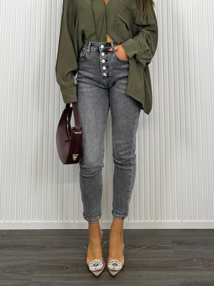 Jeans Grey Strass