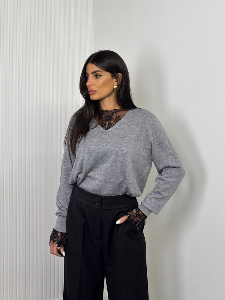 Maglia girocollo/lana