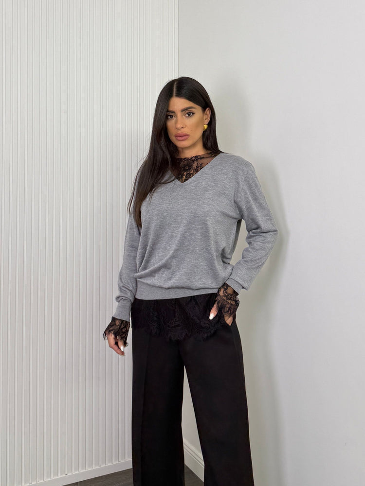 Maglia girocollo/lana